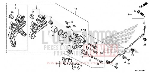 ETRIER DE FREIN ARRIERE NC750XDL de 2020